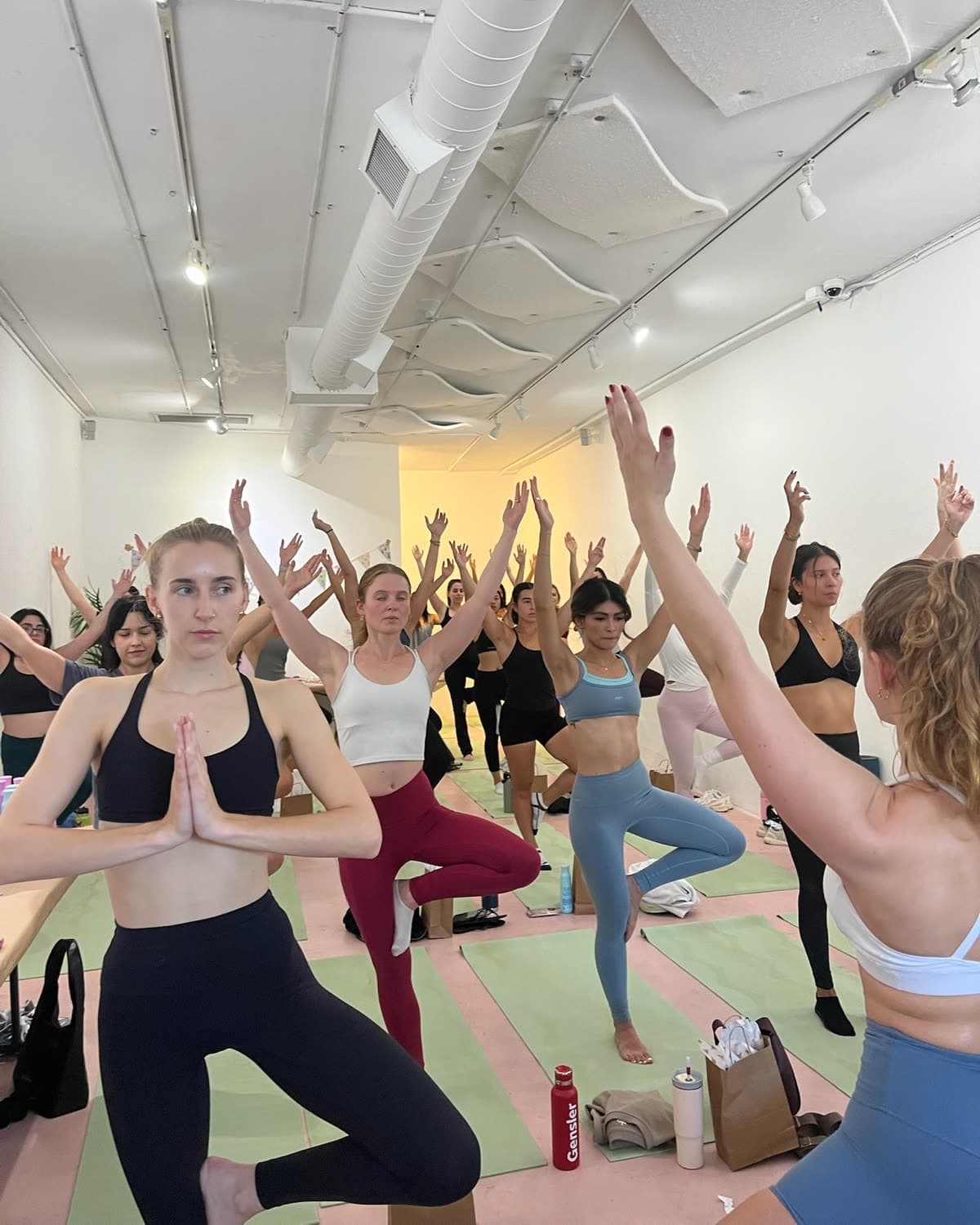 Attendees at the New to LA Yoga Cafe community event